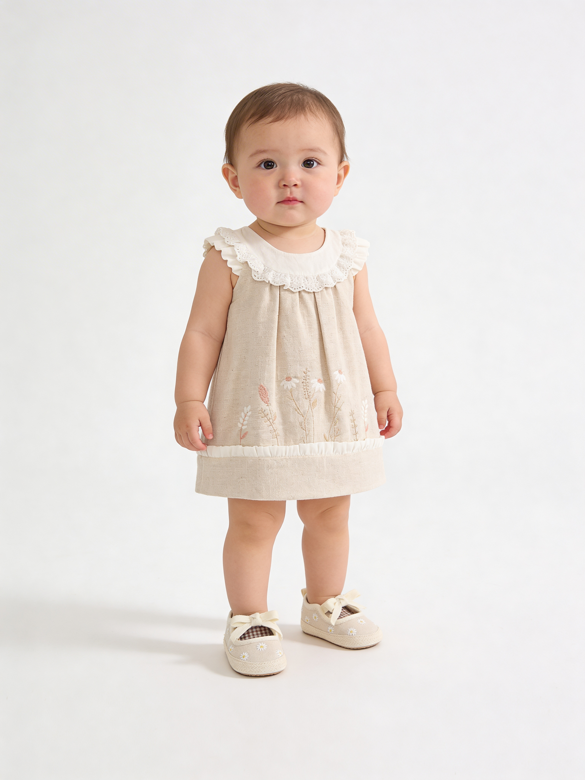 Daisy Embroidered Baby Dress the-kid.co Daisy Embroidered Baby Dress the-kid.co